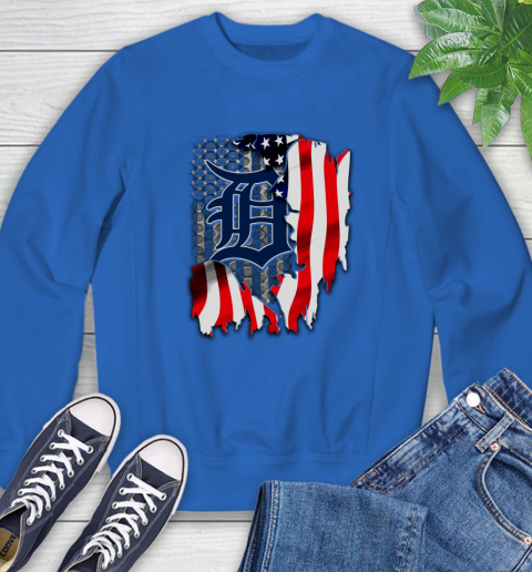 Detroit Tigers MLB Baseball American Flag Sweatshirt 9