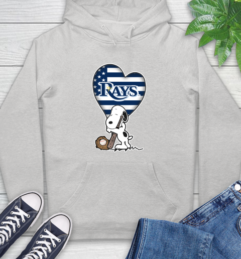 Tampa Bay Rays MLB Baseball The Peanuts Movie Adorable Snoopy Hoodie