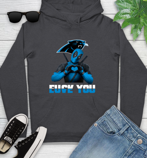 NHL Carolina Panthers Deadpool Love You Fuck You Football Sports Youth Hoodie 8