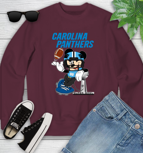 NFL Carolina Panthers Mickey Mouse Disney Super Bowl Football T Shirt Youth Sweatshirt 5
