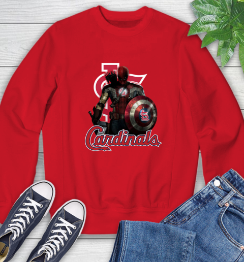 MLB Captain America Thor Spider Man Hawkeye Avengers Endgame Baseball St.Louis Cardinals Sweatshirt 10