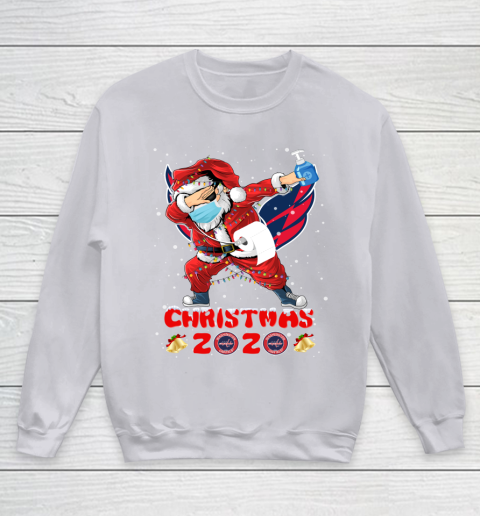 Washington Capitals Funny Santa Claus Dabbing Christmas 2020 NHL Youth Sweatshirt 3