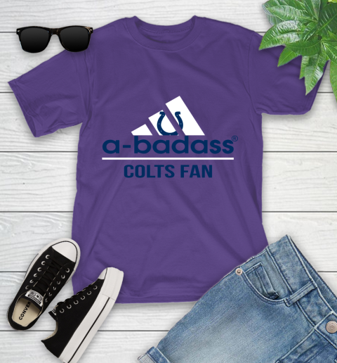 NFL A Badass Indianapolis Colts Fan Adidas Football Sports Youth T-Shirt 3