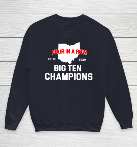 Big Ten Champions Four in a Row 2020 Youth Sweatshirt 2