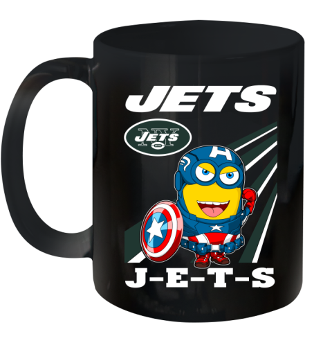 NFL Football New York Jets Captain America Marvel Avengers Minion Shirt Ceramic Mug 11oz