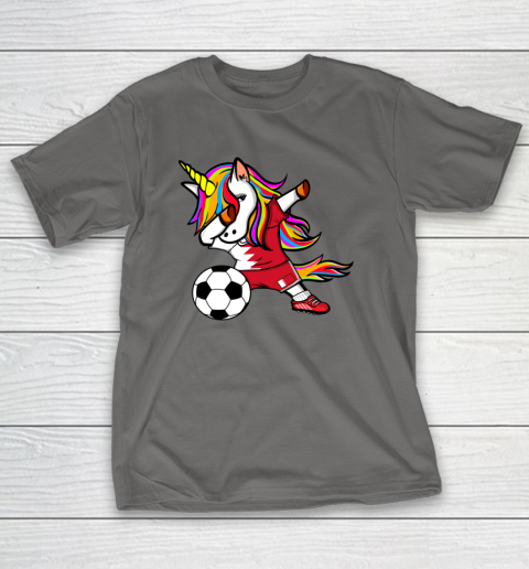Dabbing Unicorn Bahrain Football Bahraini Flag Soccer T-Shirt 21
