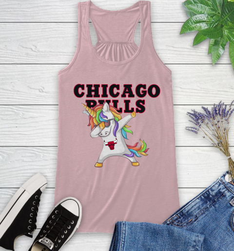 Chicago Bulls NBA Basketball Funny Unicorn Dabbing Sports Racerback Tank 11
