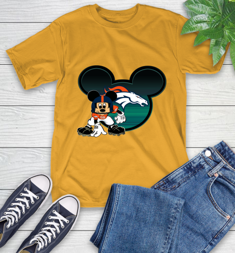 NFL Denver Broncos Mickey Mouse Disney Football T Shirt T-Shirt 3
