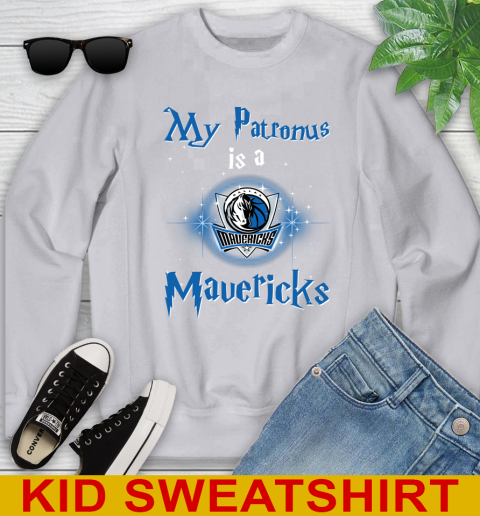 NBA Basketball Harry Potter My Patronus Is A Dallas Mavericks Youth Sweatshirt 3