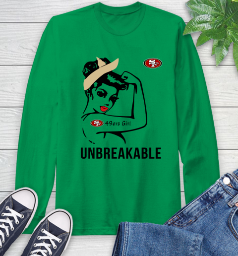 NFL San Francisco 49ers Girl Unbreakable Football Sports Long Sleeve T-Shirt 5