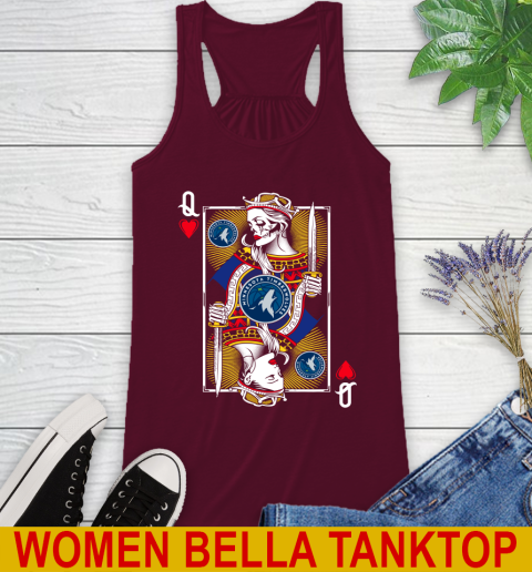 NBA Basketball Minnesota Timberwolves The Queen Of Hearts Card Shirt Racerback Tank 2