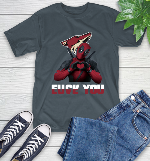NHL Arizona Coyotes Deadpool Love You Fuck You Hockey Sports T-Shirt 10