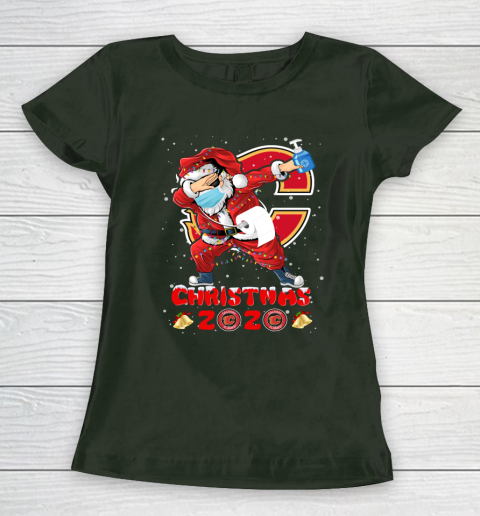 Calgary Flames Funny Santa Claus Dabbing Christmas 2020 NHL Women's T-Shirt 4