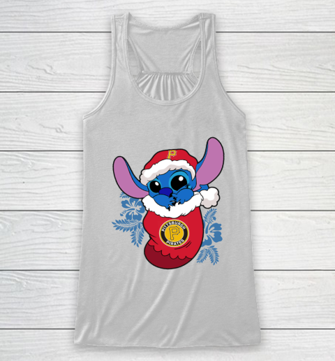 Pittsburgh Pirates Christmas Stitch In The Sock Funny Disney MLB Racerback Tank 2