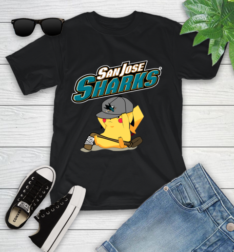 NHL Pikachu Hockey Sports San Jose Sharks Youth T-Shirt 2