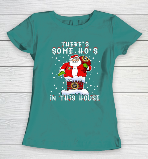 Pittsburgh Penguins Christmas There Is Some Hos In This House Santa Stuck In The Chimney NHL Women's T-Shirt 10