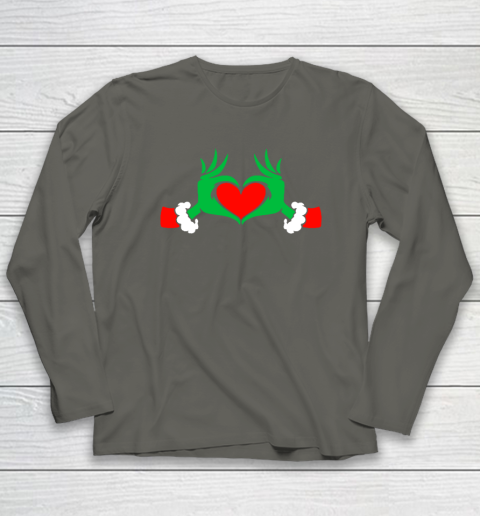 Funny Elf With Cute Heart Hands Style Christmas Costumes Long Sleeve T-Shirt - Image 5