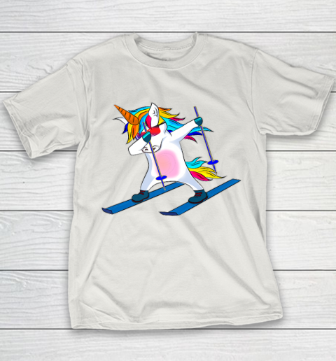 Skiing Unicorn Dabbing Funny Gift Youth T-Shirt 11