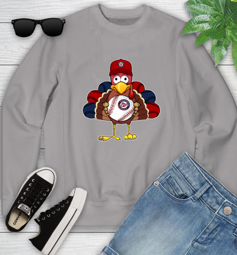 Washington Nationals Turkey thanksgiving Youth Sweatshirt 4