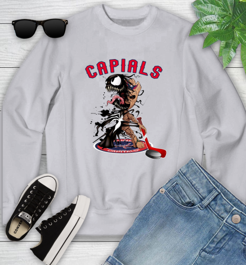 NHL Washington Capitals Hockey Venom Groot Guardians Of The Galaxy Youth Sweatshirt 4