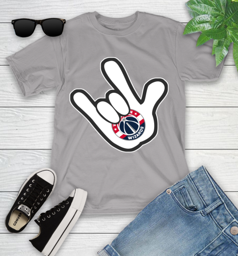 Washington Wizards NBA Basketball Mickey Rock Hand Disney Youth T-Shirt 4