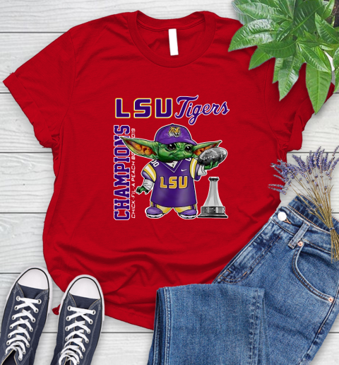Baby Yoda LSU Tigers Champion Shirt 99