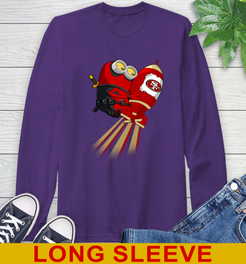 NFL Football San Francisco 49ers Deadpool Minion Marvel Shirt Long Sleeve T-Shirt 6 NFL Football San Francisco 49ers Deadpool Minion Marvel Shirt Long Sleeve T-Shirt - Image 6