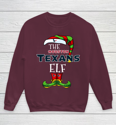 Houston Texans Christmas ELF Funny NFL Youth Sweatshirt 4