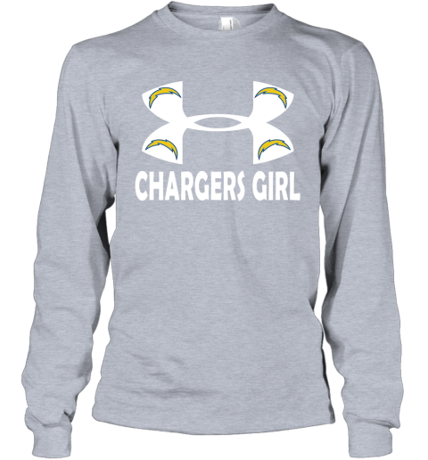 NFL Los Angeles Chargers Girl Under Armour Football Sports 8U6YVwEt5OJ long sleeve tee 14 95 151514 front sport grey