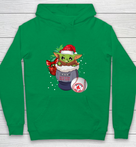 Boston Red Sox Christmas Baby Yoda Star Wars Funny Happy MLB Youth Hoodie 6