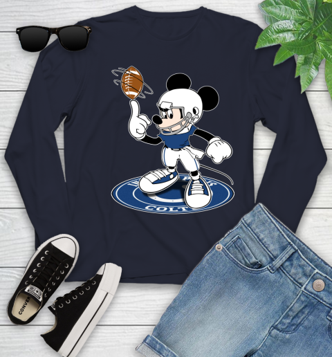 NFL Football Indianapolis Colts Cheerful Mickey Disney Shirt Youth Long Sleeve 3