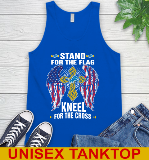NFL Football Detroit Lions Stand For Flag Kneel For The Cross Shirt Tank Top 4