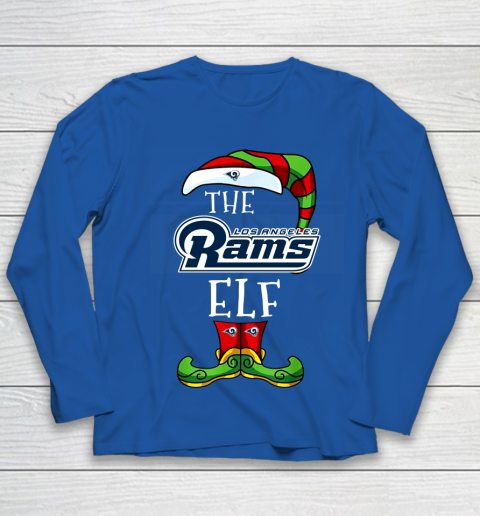 Los Angeles Rams Christmas ELF Funny NFL Youth Long Sleeve 7