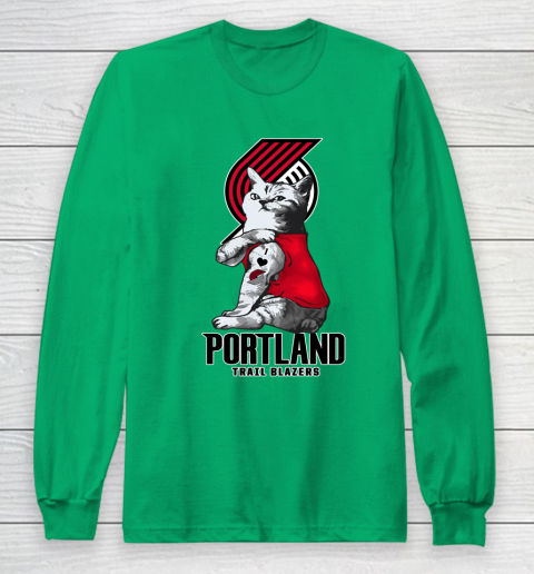 NBA Basketball My Cat Loves Portland Trail Blazers Long Sleeve T-Shirt 4