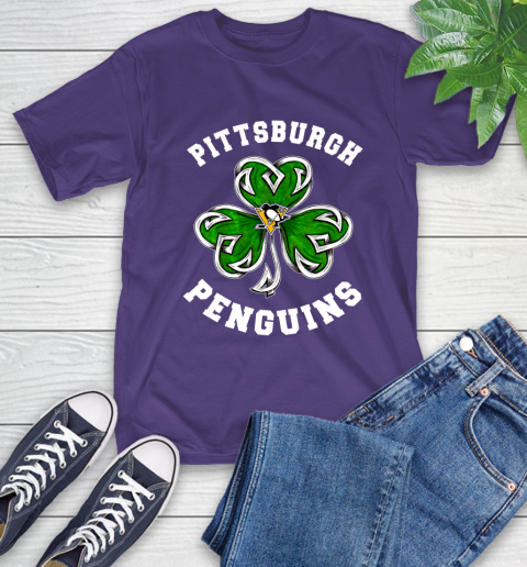 NHL Pittsburgh Penguins Three Leaf Clover St Patrick's Day Hockey Sports T-Shirt 5