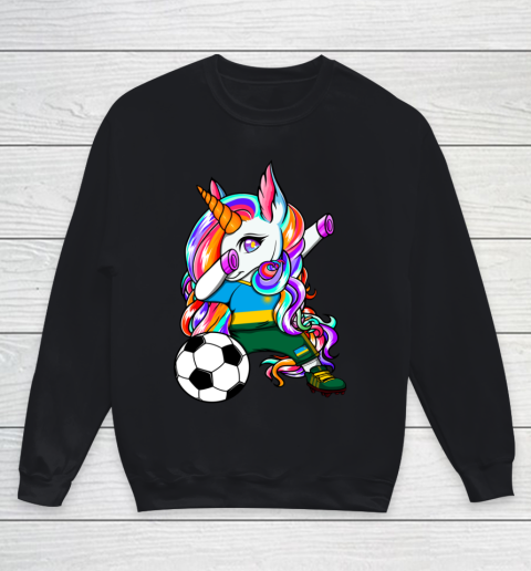 Dabbing Unicorn Rwanda Soccer Fans Jersey Rwandan Football Youth Sweatshirt