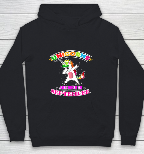 UNICORNS ARE BORN IN SEPTEMBER Birthday Girl Dab Youth Hoodie