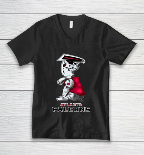 NFL Football My Cat Loves Atlanta Falcons V-Neck T-Shirt