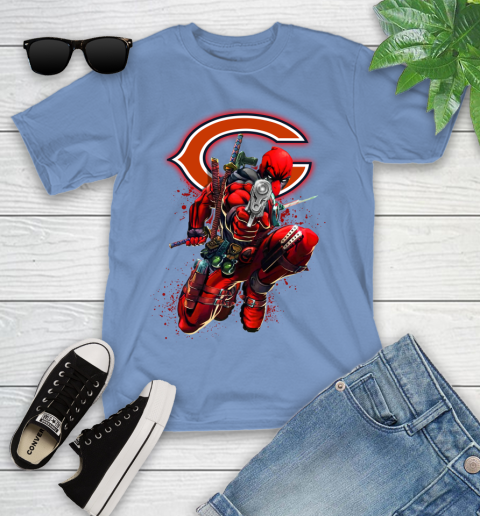 NFL Deadpool Marvel Comics Sports Football Chicago Bears Youth T-Shirt 11
