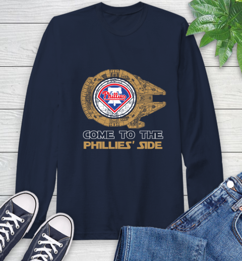 MLB Come To The Philadelphia Phillies Side Star Wars Baseball Sports Long Sleeve T-Shirt 3