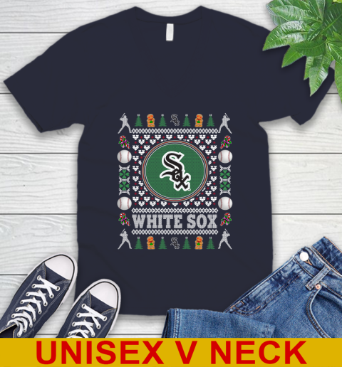 Chicago White Sox Merry Christmas MLB Baseball Loyal Fan V-Neck T-Shirt 2