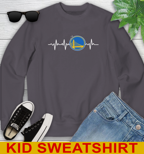 Golden State Warriors NBA Basketball Heart Beat Shirt Youth Sweatshirt 5