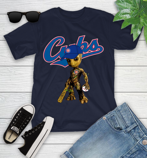 MLB Chicago Cubs Groot Guardians Of The Galaxy Baseball Youth T-Shirt 3