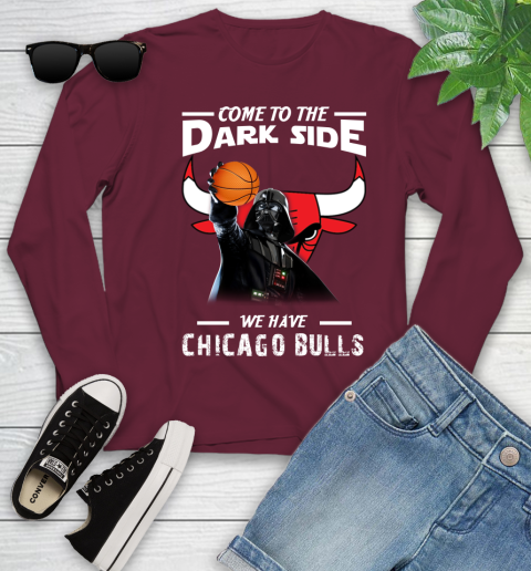 NBA Come To The Dark Side We Have Chicago Bulls Star Wars Darth Vader Basketball Youth Long Sleeve 6
