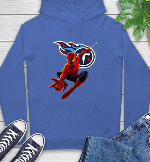 NFL Spider Man Avengers Endgame Football Tennessee Titans Hoodie 9