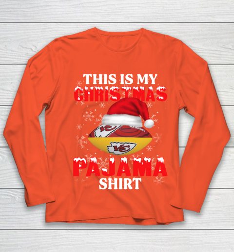 Kansas City Chiefs This Is My Christmas Pajama Shirt NFL Youth Long Sleeve 3
