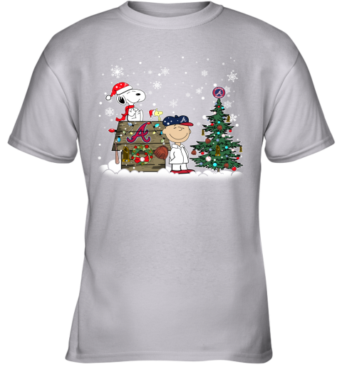 MLB Atlanta Braves Snoopy Charlie Brown Christmas Baseball Commissioner's  Trophy T Shirt Christmas Gift