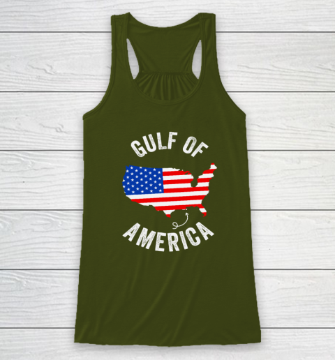 Gulf of USA America Funny Gulf of Mexico USA Flag Map July 4th Racerback Tank 2