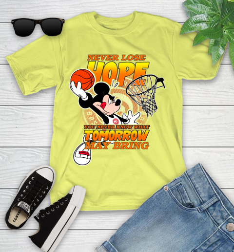Atlanta Hawks NBA Basketball Mickey Disney Never Lose Hope Youth T-Shirt 10