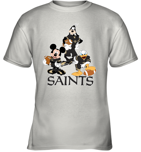 Mickey Donald Goofy The Three New Orleans Saints Football Youth T-Shirt